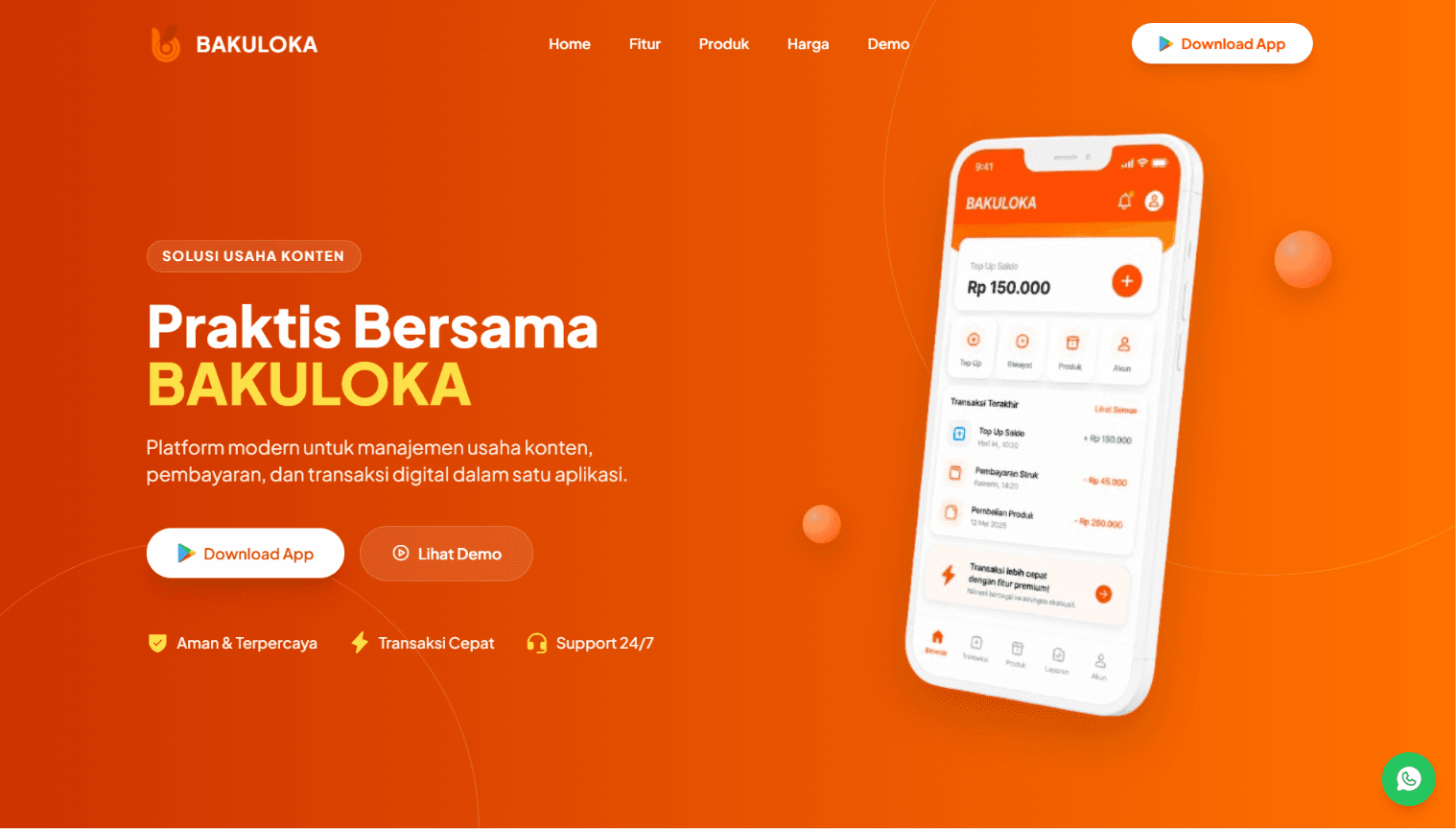 Bakuloka – Landing Page