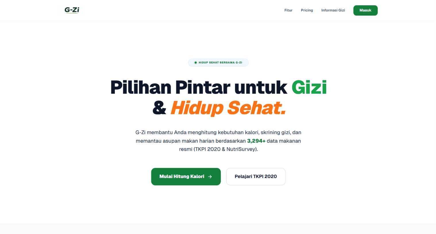 G-Zi – Nutrition & Healthy Living Platform