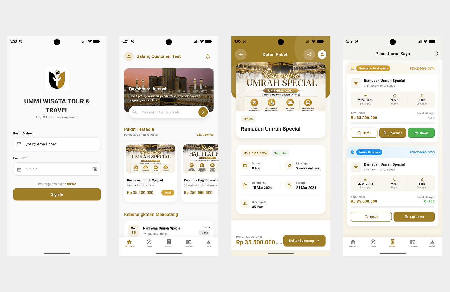 Ummi Wisata Tour & Travel – Mobile and Web-Based Hajj & Umrah Management Platform