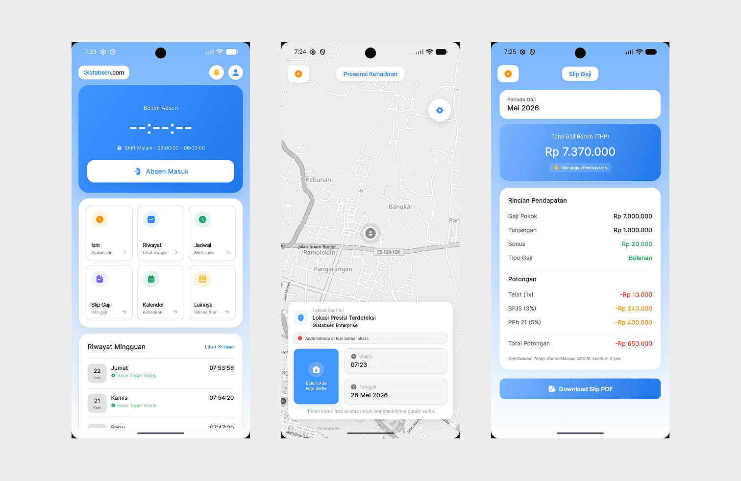 GiatAbsen Mobile – Cross-Platform HR & Attendance Application